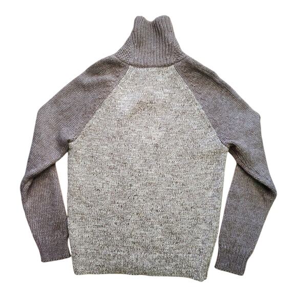 J. Crew Wool Alpaca Shawl Collar Marled Gray Brown Knit Sweater Men Size Medium - Picture 5 of 10